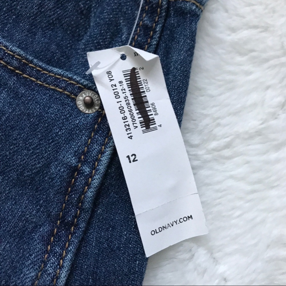 Old Navy High Waisted Frayed Hem Jean Skirt 12 NWT - Picture 4 of 8